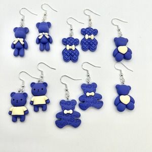 Teddy Bear Earrings - Baby Shower Earrings - Gender Reveal Earrings - Stuffies